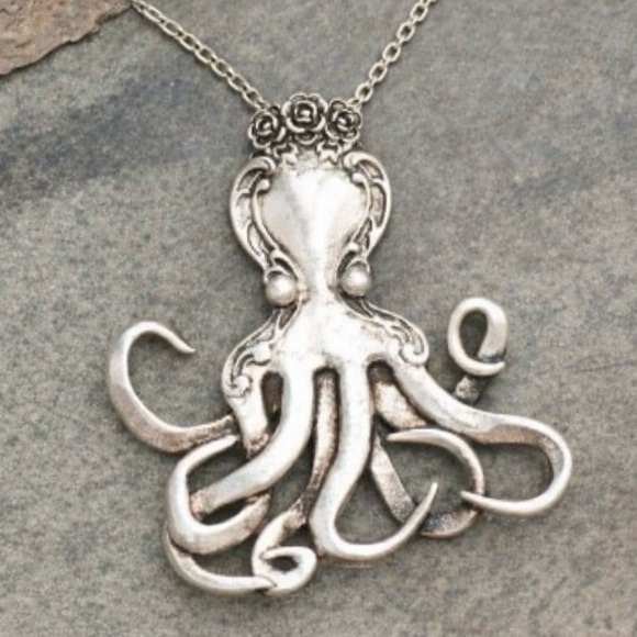 Jewelry - “Vintage Fork Octopus” Silverware Spoon Squid Octopod Kraken Tentacles Necklace